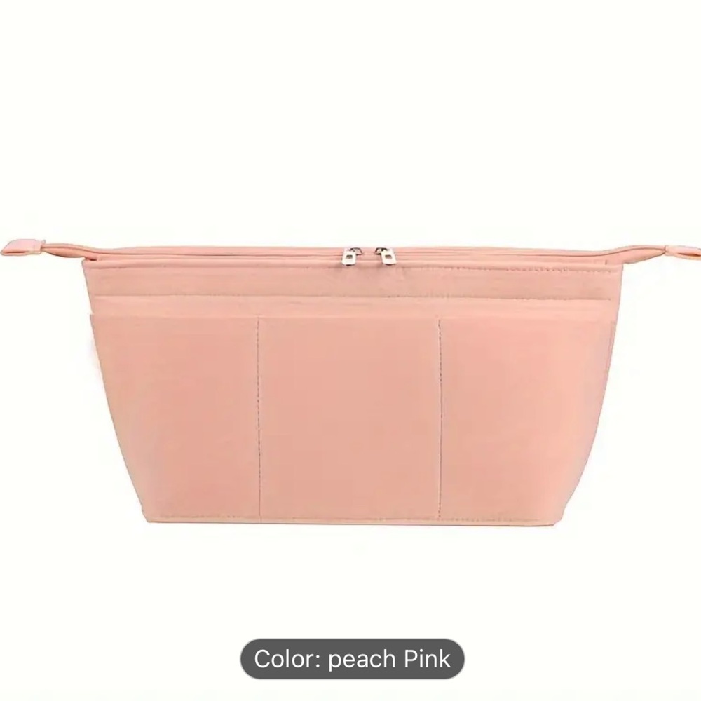 Peach Pink Felt Handbag Organizer Insert for Longchamps